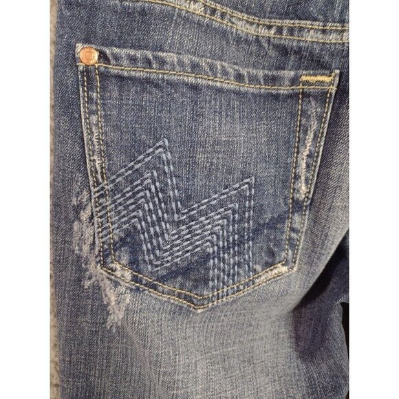 Miss Me NEW Boyfriend Dark Wash Mid Rise Distressed Crop Jeans Women's Size‎ 26 - Picture 6 of 13